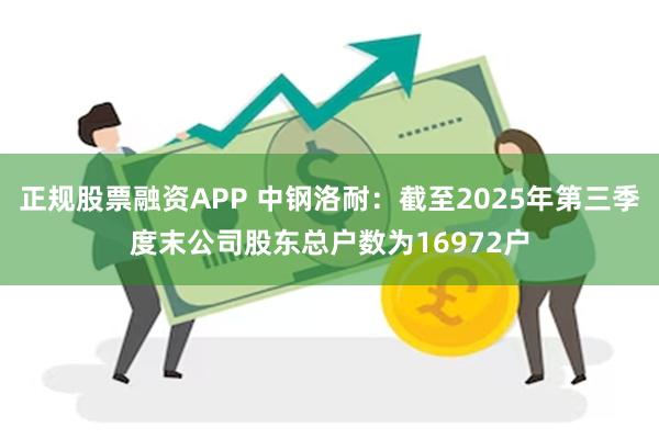 正规股票融资APP 中钢洛耐:截至2025年第三季度末公司股东总户数为16972户